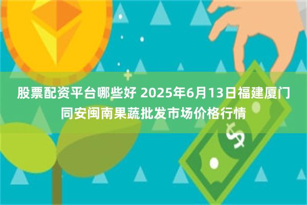 股票配资平台哪些好 2025年6月13日福建厦门同安闽南果蔬批发市场价格行情